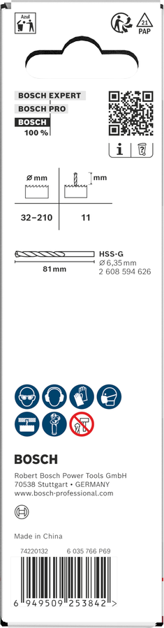 Bosch võll ja juhtpuur augusaagidele 32–210 mm.
